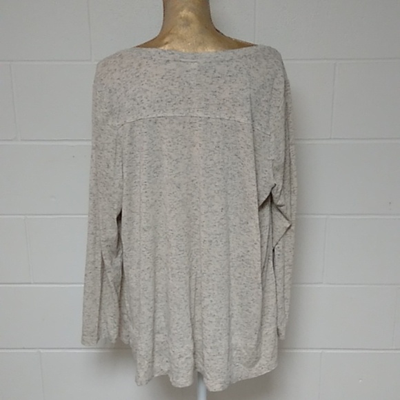 AVA & VIV LONG SLEEVE  OATMEAL NOT SO BASIC TEE SHIRT TUNIC TOP - Picture 3 of 9